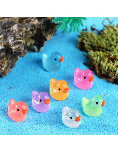 10 Figuras de Patos Miniatura Rojo Rosa PurYupearl