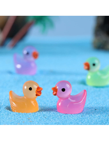 10 Figuras de Patos Miniatura Rojo Rosa PurYupearl