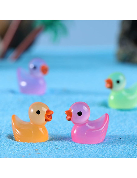 10 Figuras de Patos Miniatura Rojo Rosa PurYupearl