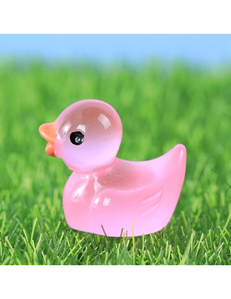 10 Figuras de Patos Miniatura Rojo Rosa PurYupearl
