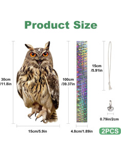 Buhos Colgantes de Plástico OffiCreative - 2 Pcs Ahuyentadores 2