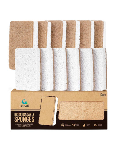 Esponjas de Cocina Ecológicas Isshah - 12 Unidades de Sisal