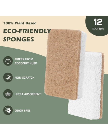 Esponjas de Cocina Ecológicas Isshah - 12 Unidades de Sisal