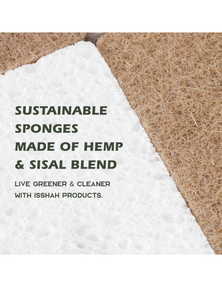 Esponjas de Cocina Ecológicas Isshah - 12 Unidades de Sisal