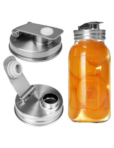 Tapa de vertedor de acero inoxidable Lenpestia para frascos Mason 70mm - 2 piezas