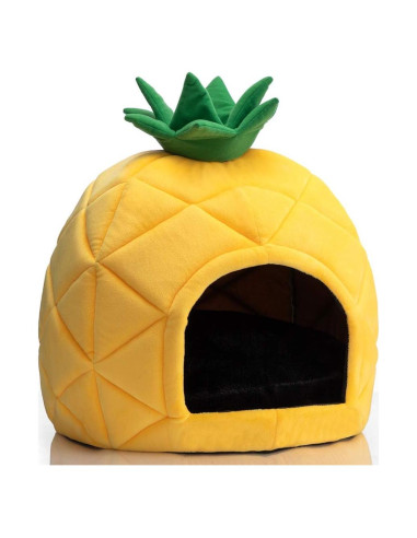 Cama para Mascotas Hollypet en Forma de Piña Amarilla 38x38 cm