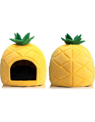Cama para Mascotas Hollypet en Forma de Piña Amarilla 38x38 cm