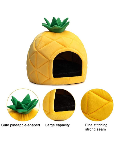 Cama para Mascotas Hollypet en Forma de Piña Amarilla 38x38 cm