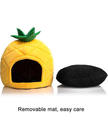 Cama para Mascotas Hollypet en Forma de Piña Amarilla 38x38 cm