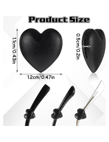 32 Sujetadores de Gafas Silicona Corazón Antideslizante