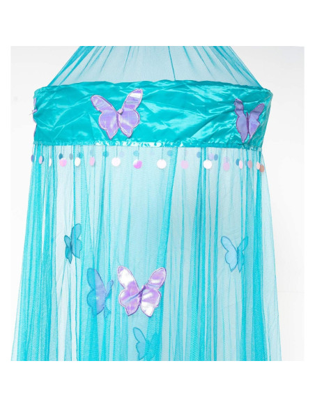 Canopy de Cama Redondo OctoRose Azul Teal con Mosquitero 60x250cm