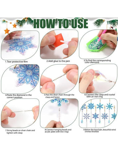 Kits de Pintura de Diamante Navidad DIYDEC 8 Piezas 5D