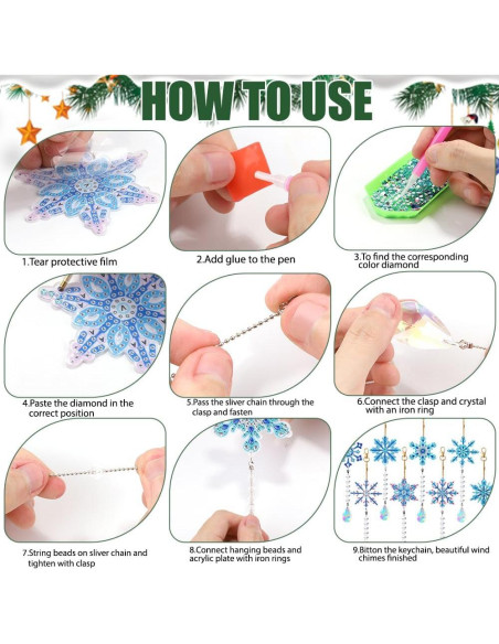 Kits de Pintura de Diamante Navidad DIYDEC 8 Piezas 5D