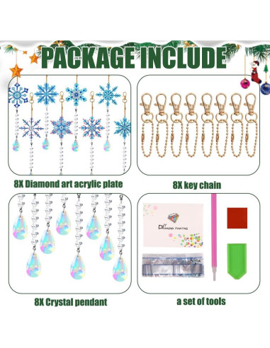 Kits de Pintura de Diamante Navidad DIYDEC 8 Piezas 5D
