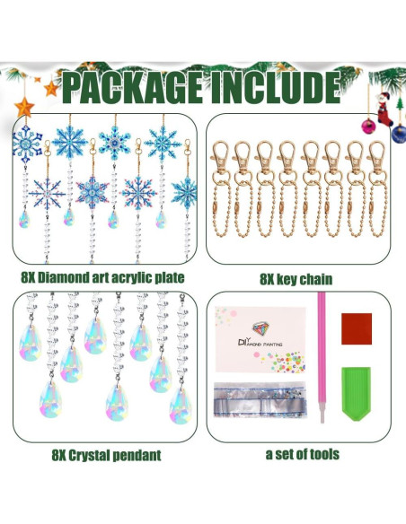 Kits de Pintura de Diamante Navidad DIYDEC 8 Piezas 5D