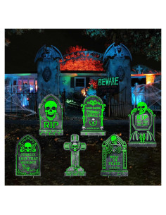 Lápidas Espeluznantes CiniQy para Halloween - Paquete de 6