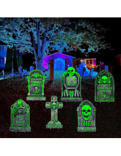 Lápidas Espeluznantes CiniQy para Halloween - Paquete de 6 2