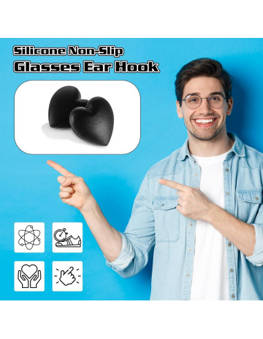 32 Sujetadores de Gafas Silicona Corazón Antideslizante