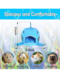 Cama para Cobayas Hamiledyi Tiburón Grande 30x27.9cm 2