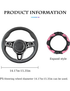 Funda de Volante Antideslizante XINLIYA 15" Rosa 2