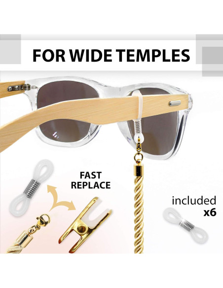 Correa para Gafas SIGONNA - Lanyard Suave 73.66 cm - 3 Pcs Correa para Gafas SIGONNA - Lanyard Suave 73.66 cm - 3 Pcs