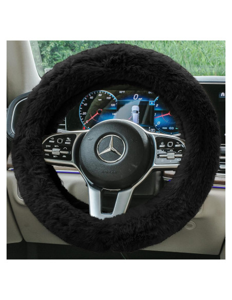 Funda de Volante FH Group de Piel Sintética Negra 37-39.5 cm