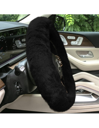 Funda de Volante FH Group de Piel Sintética Negra 37-39.5 cm