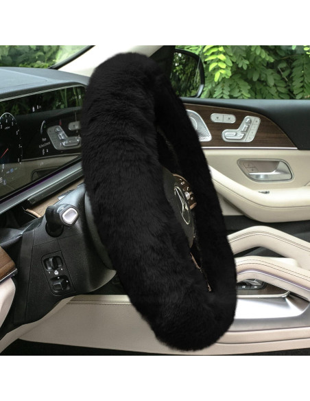 Funda de Volante FH Group de Piel Sintética Negra 37-39.5 cm