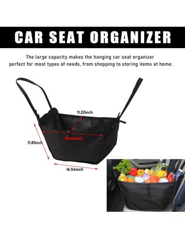 Bolsa Organizadora de Asiento de Coche Povtii - Tela Oxford Negra