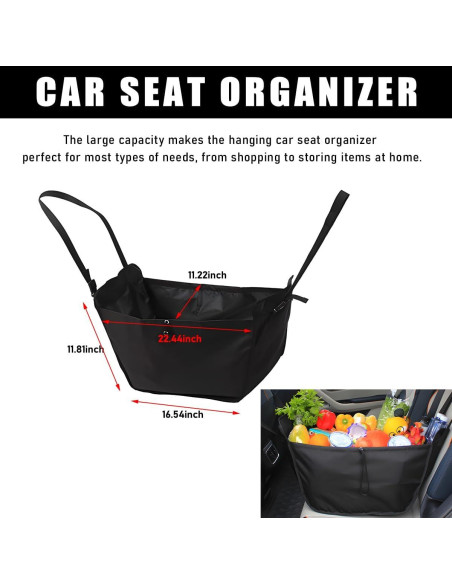 Bolsa Organizadora de Asiento de Coche Povtii - Tela Oxford Negra