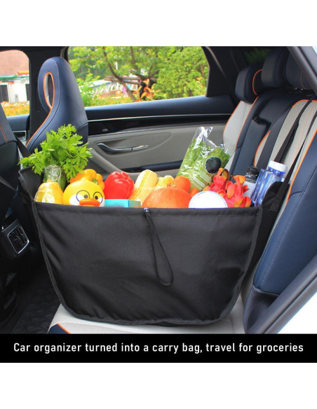 Bolsa Organizadora de Asiento de Coche Povtii - Tela Oxford Negra
