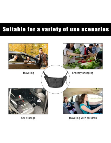 Bolsa Organizadora de Asiento de Coche Povtii - Tela Oxford Negra