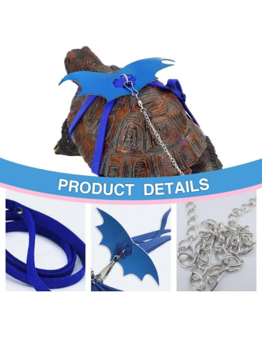 Arnés y Correa Ajustable para Tortuga HOKABLE Azul S