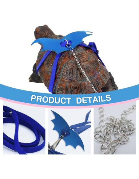 Arnés y Correa Ajustable para Tortuga HOKABLE Azul S