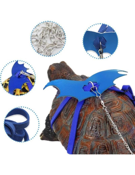 Arnés y Correa Ajustable para Tortuga HOKABLE Azul S