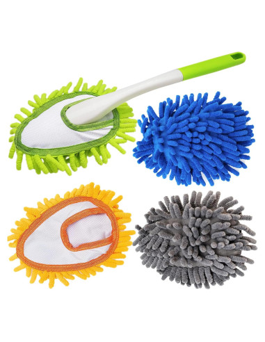 Kit de Plumeros de Microfibra HTOOLPRO - 4 Cabezas Reutilizables