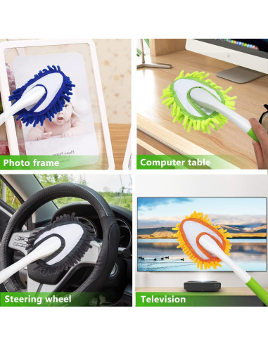 Kit de Plumeros de Microfibra HTOOLPRO - 4 Cabezas Reutilizables