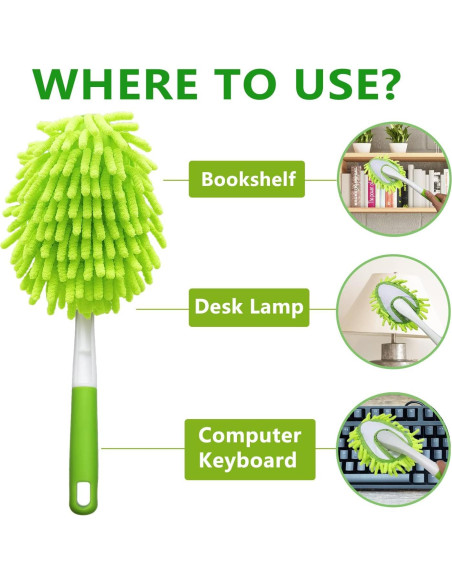 Kit de Plumeros de Microfibra HTOOLPRO - 4 Cabezas Reutilizables