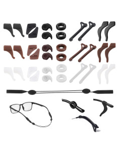 37PCS Sujetadores de Silicona para Gafas - Antideslizantes