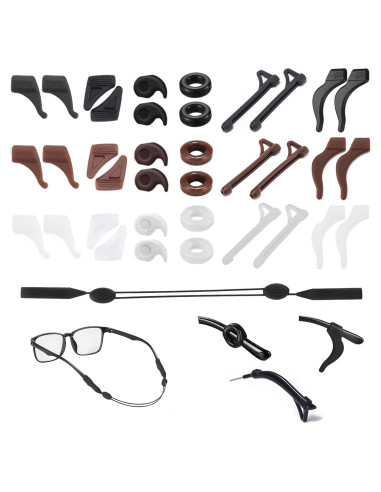 37PCS Sujetadores de Silicona para Gafas - Antideslizantes