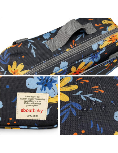 Bolsa Caddy para Pañales MOMIGO - Flor Amarilla, 29x19cm