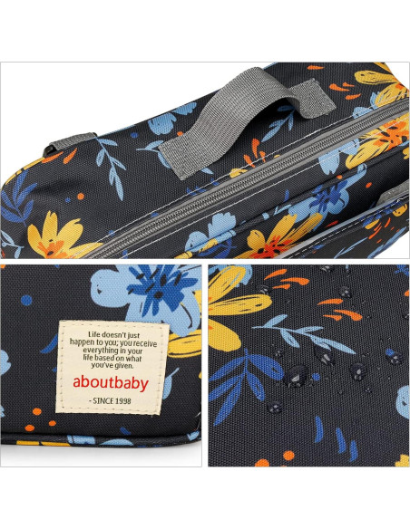 Bolsa Caddy para Pañales MOMIGO - Flor Amarilla, 29x19cm