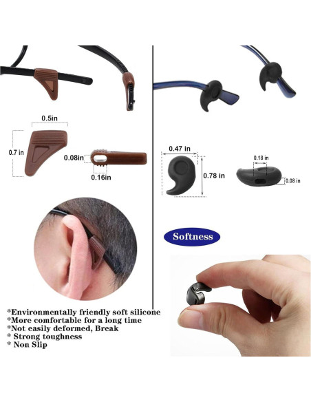 37PCS Sujetadores de Silicona para Gafas - Antideslizantes