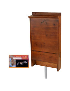 Kit Casa para Murciélagos BestNest con Poste y Libro, 100 Murciélagos