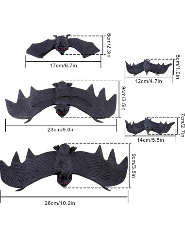 10 Piezas Murciélagos Colgantes Halloween QEYRIYI Decoración