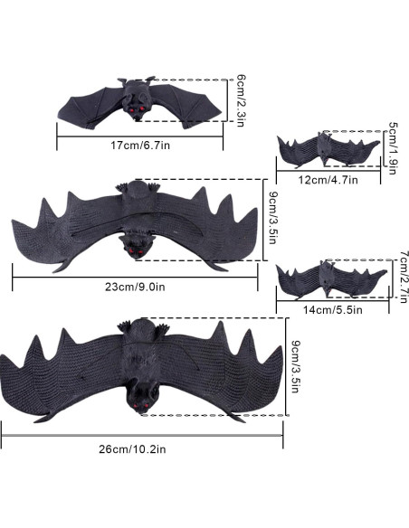 10 Piezas Murciélagos Colgantes Halloween QEYRIYI Decoración