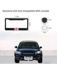 Marco de Placa de Licencia Brillante Global Shopper Negro/Rosa 2