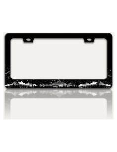 Marco de Placa de Licencia RTINRAN Montañas 30.48x15.24 cm Acero Inoxidable