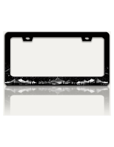 Marco de Placa de Licencia RTINRAN Montañas 30.48x15.24 cm Acero Inoxidable