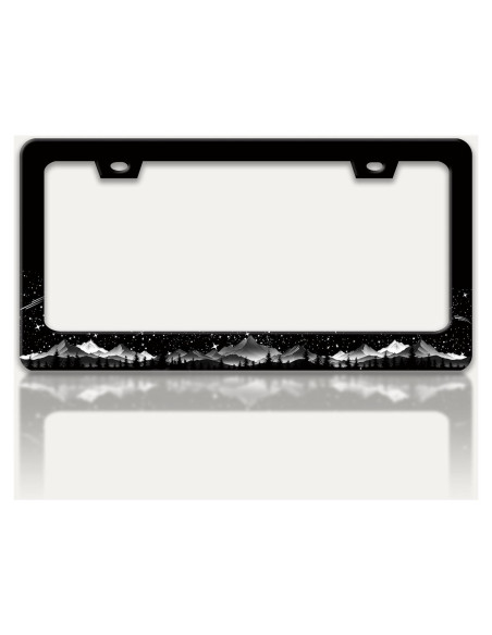 Marco de Placa de Licencia RTINRAN Montañas 30.48x15.24 cm Acero Inoxidable